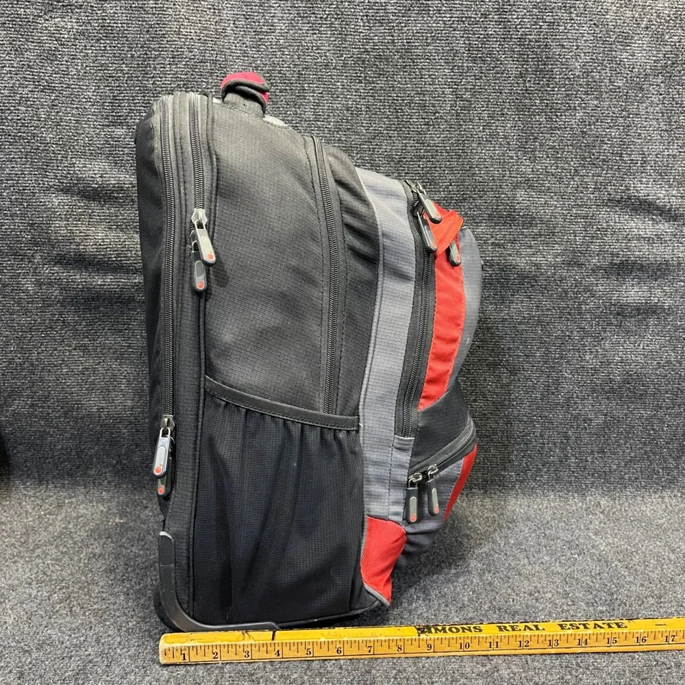 Samsonite TC-10 Black Grey Red Wheeled Rolling‎ Backpack Travel Laptop Bag 3898